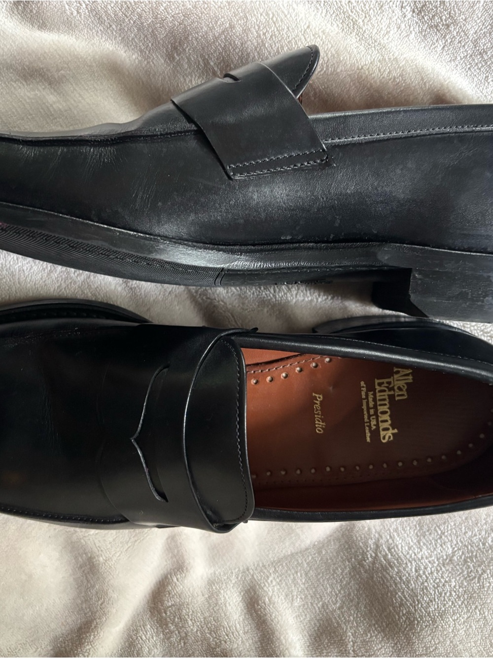 Allen Edmonds Black Leather Penny Loafers - Sleek Dress Slip-Ons